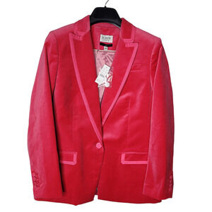 NWT J Crew Collection Willa Blazer Tipped Stretch Velvet pink womens Sz 8 barbie